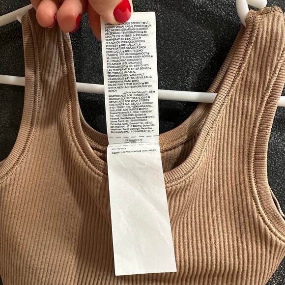 Athleta Girl Brown Cropped Ribbed Tank Elastic Waist Activewear Girls XS 6Y - Picture 6 of 7